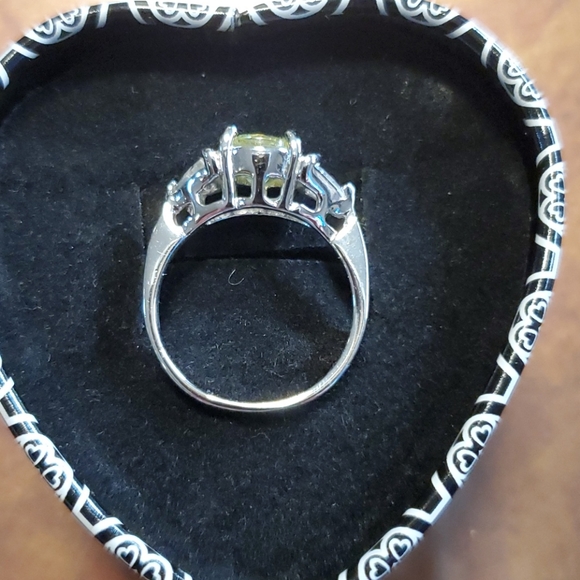 STERLING RING WITH YELLOW AND CRYSTAL STONES - Picture 7 of 7